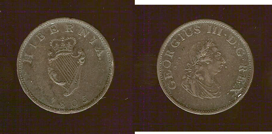 Ireland half penny 1805 EF